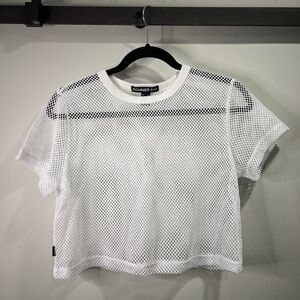Sommer Ray white cropped mesh t shirt, size medium, great condition